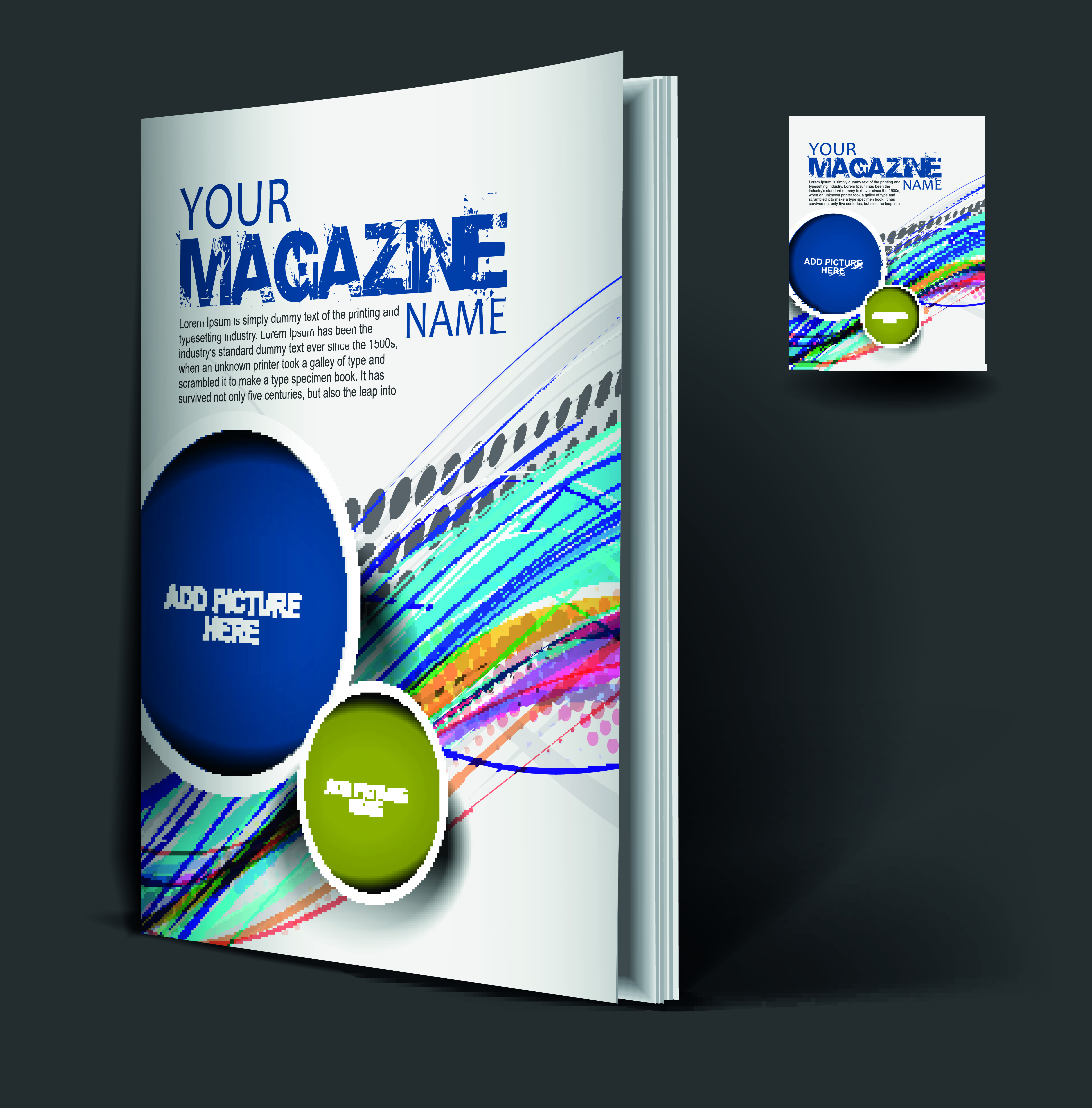 elements of poster and magazine cover design vector