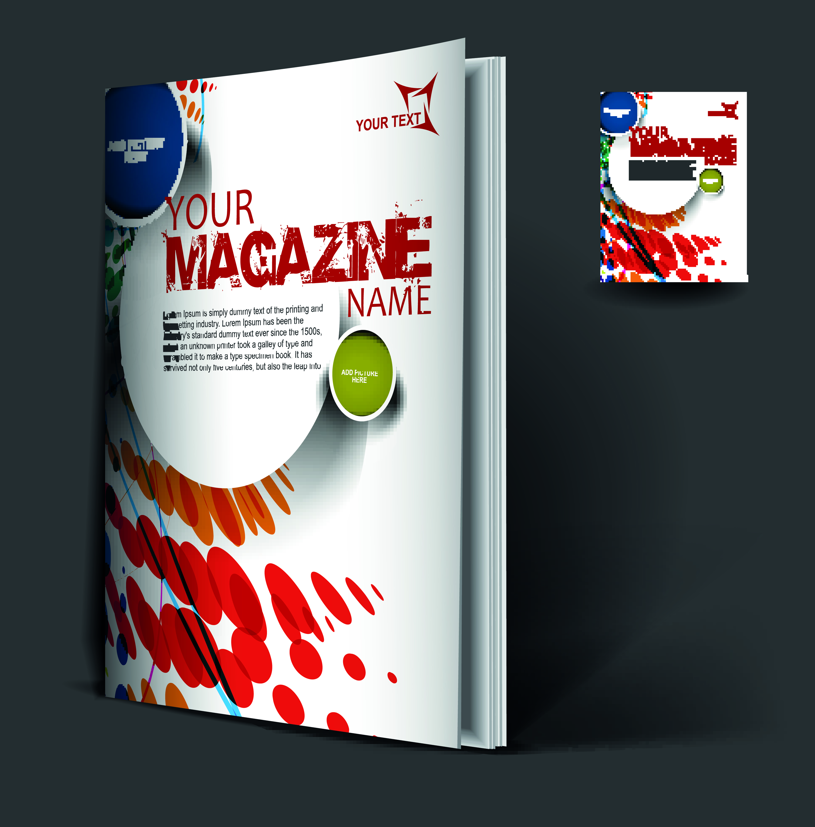 elements of poster and magazine cover design vector