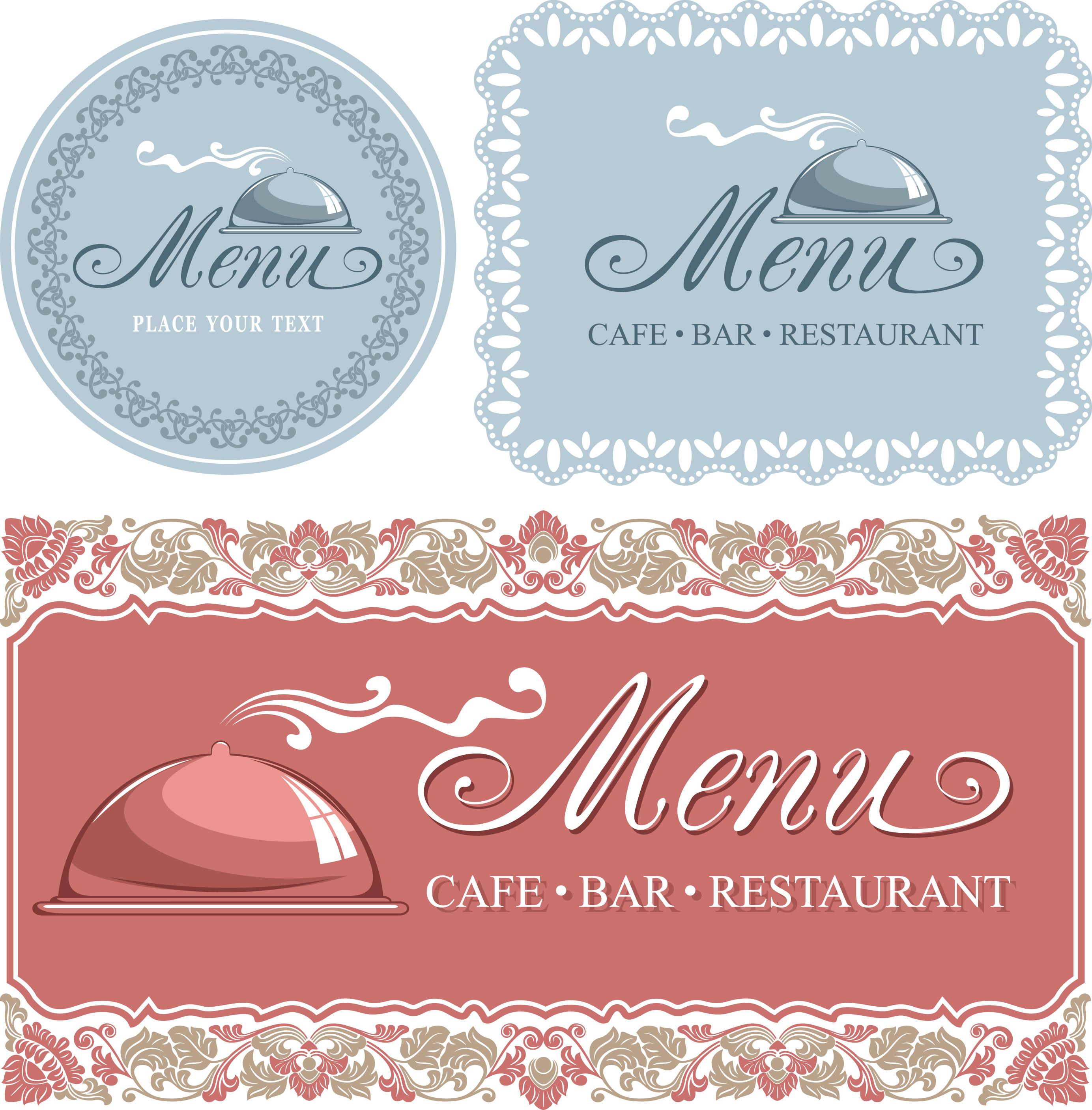 elegant menu cover vector graphics