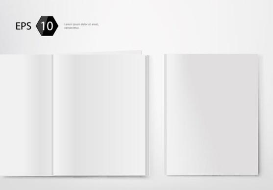 set of album and magazine template blank page vector