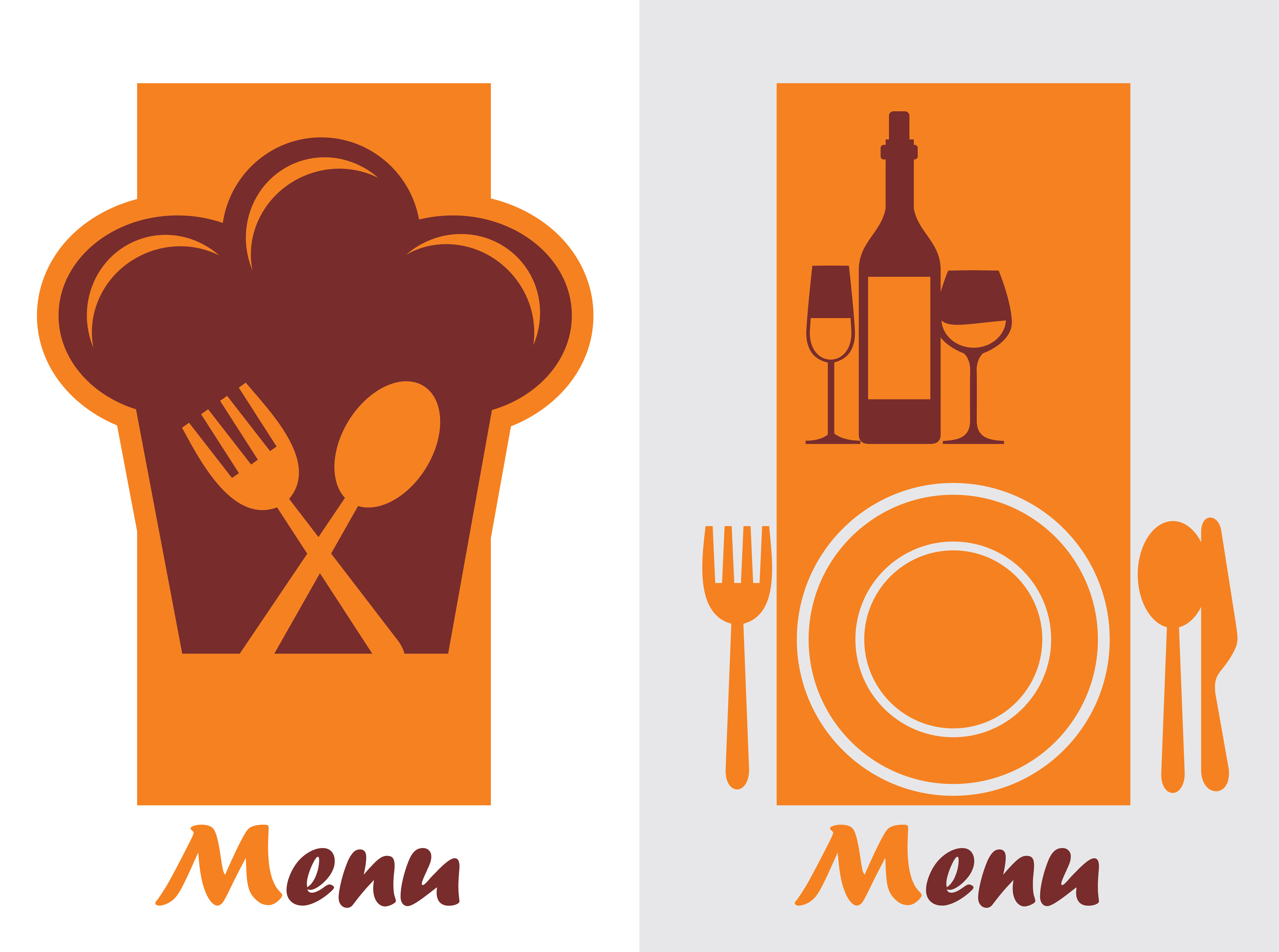 elements of commonly restaurant menu cover vector