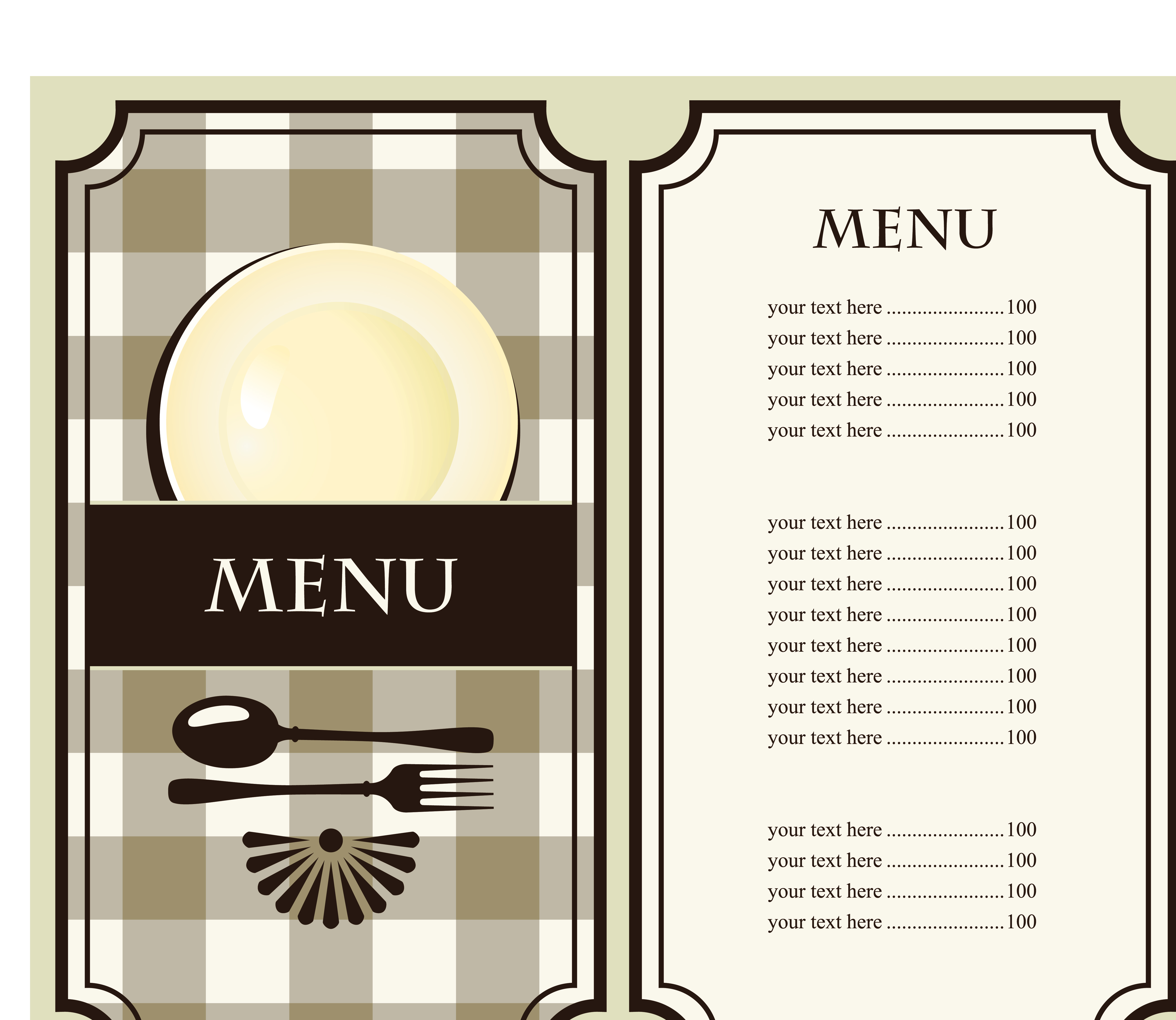 set of cafe and restaurant menu cover template vector