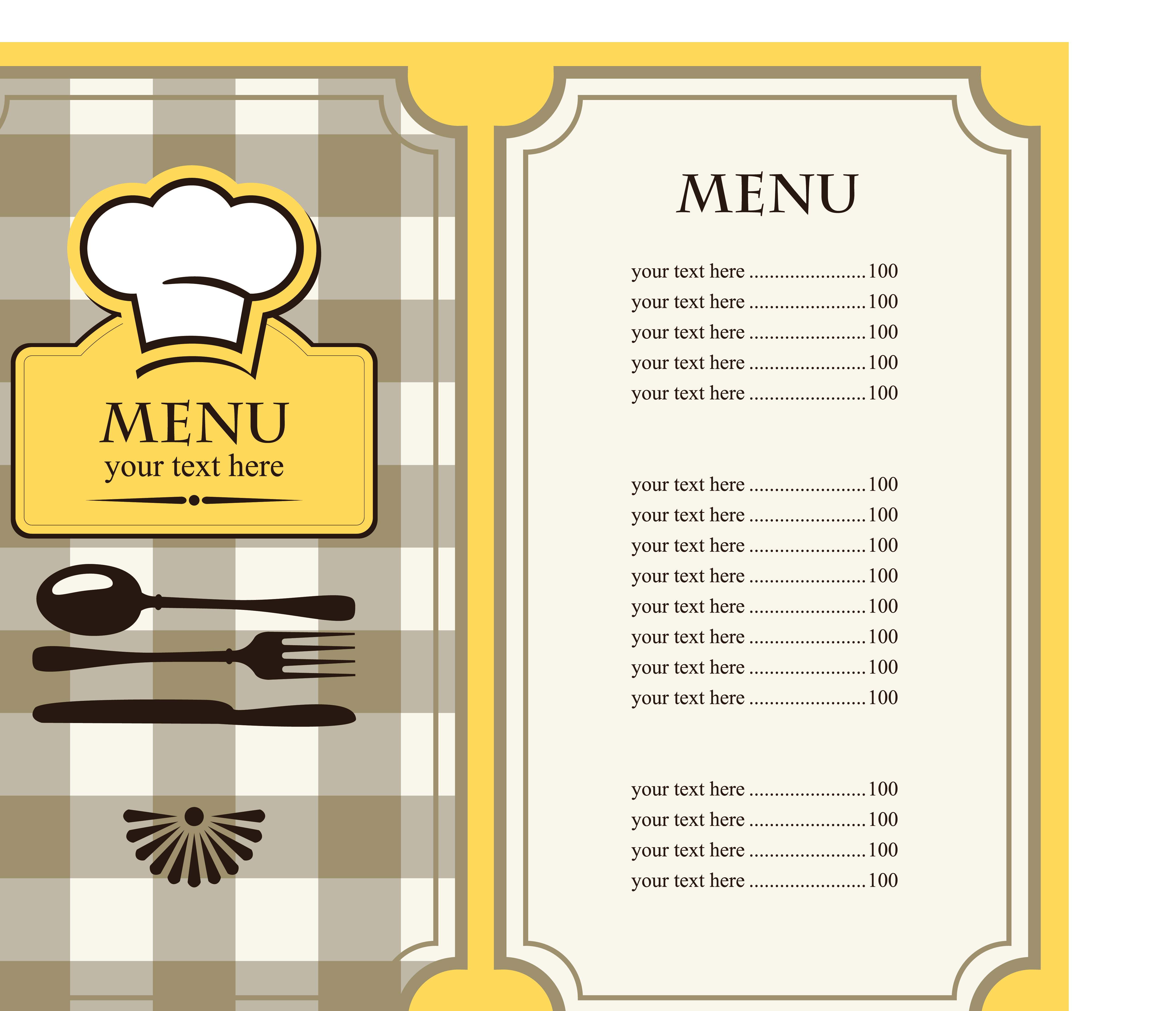 set of cafe and restaurant menu cover template vector