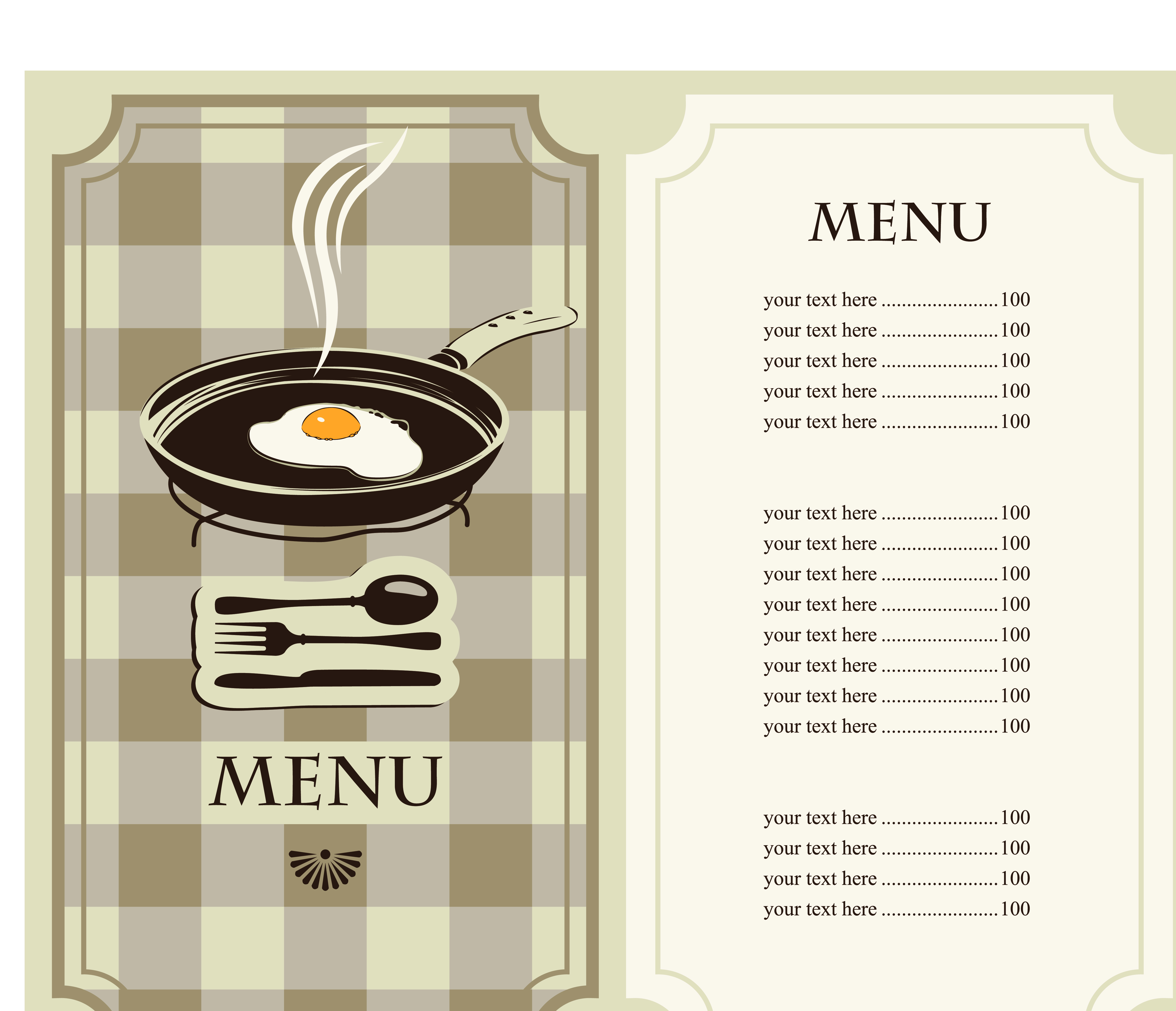 set of cafe and restaurant menu cover template vector