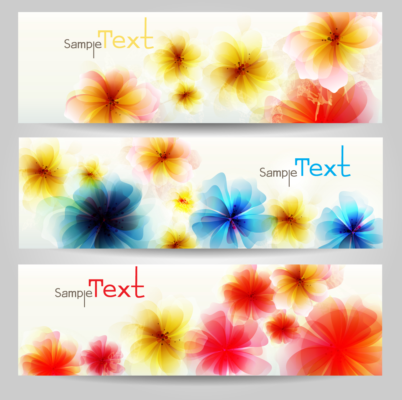 shiny flower banner vector