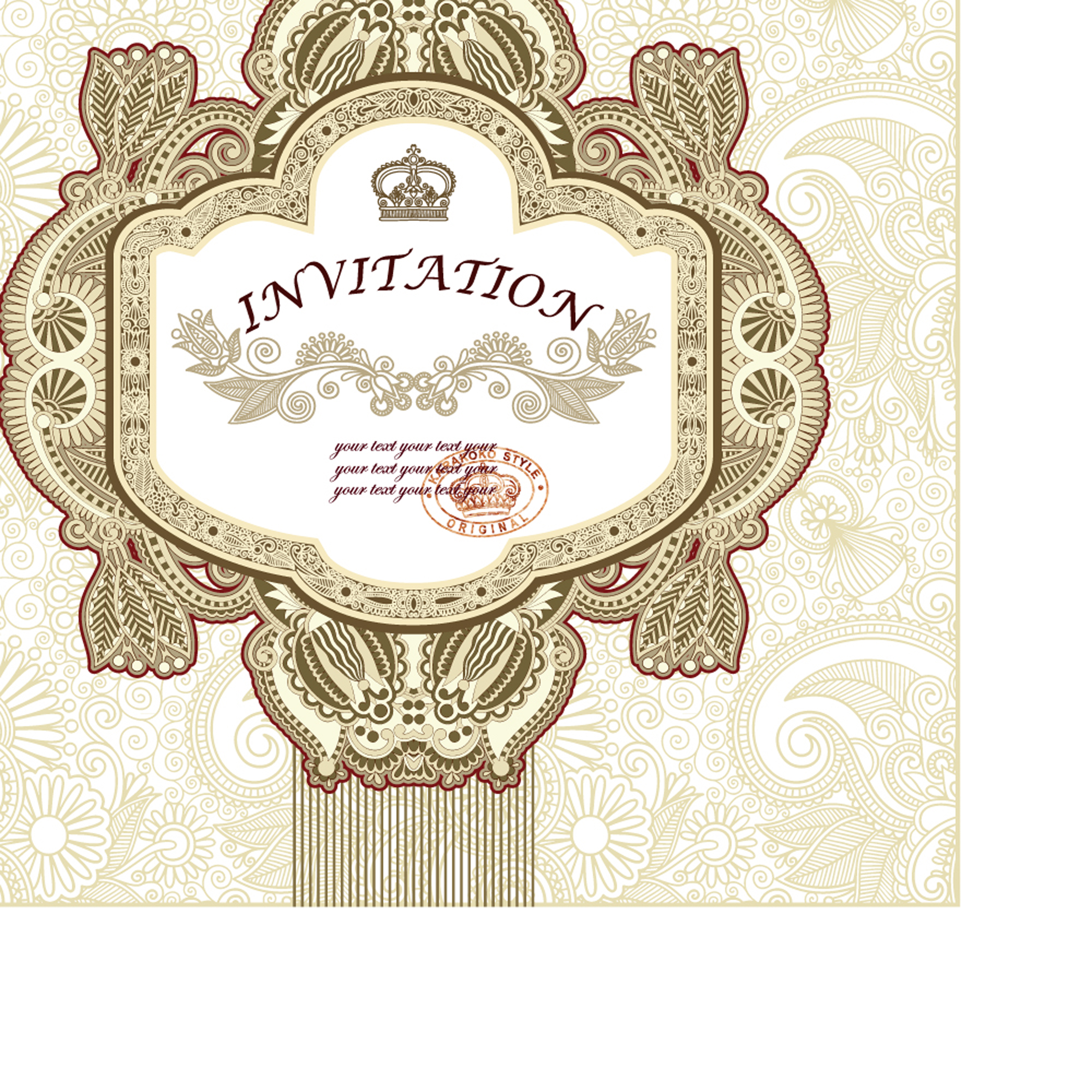 retro lace decoration frames vector