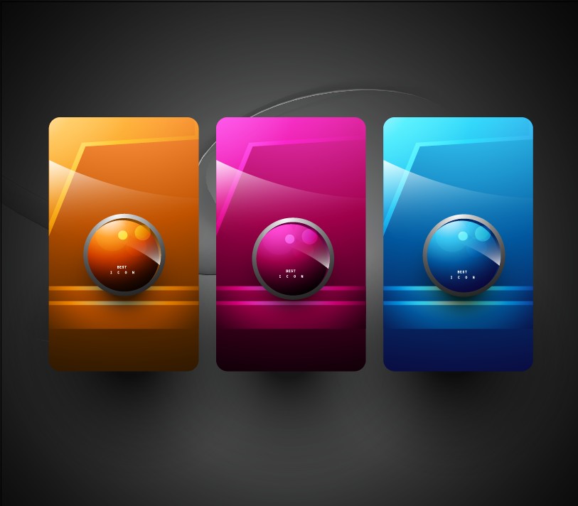 elements of shiny buttons icon vector