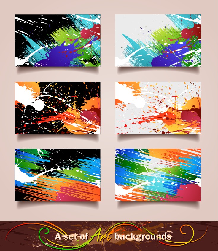 splash elements cards vector