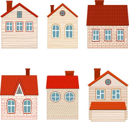 different house set vector