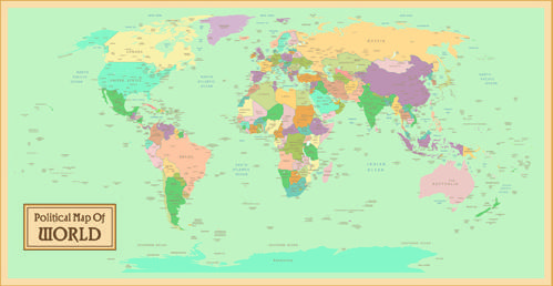 vintage style political maps set vector