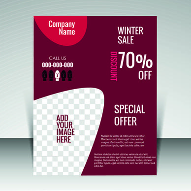 flyer and cover brochure with magazine vector illustration