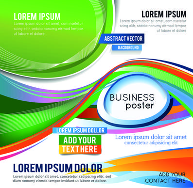 dynamic wave business style brochure cover vector