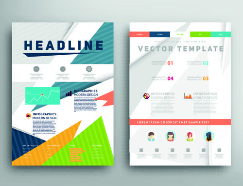 brochure and flyer two cover design vector