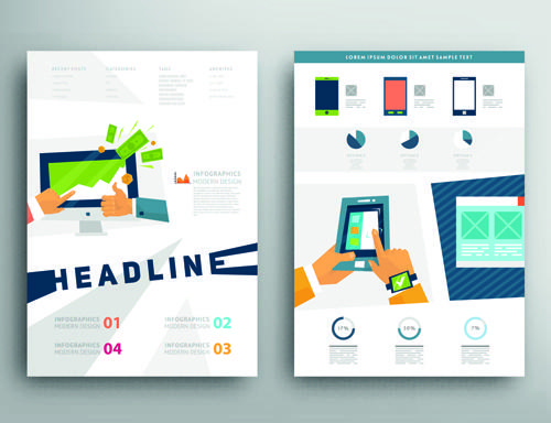 brochure and flyer two cover design vector