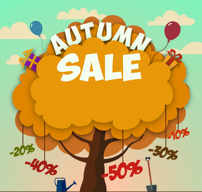 autumn promo poster sale vector