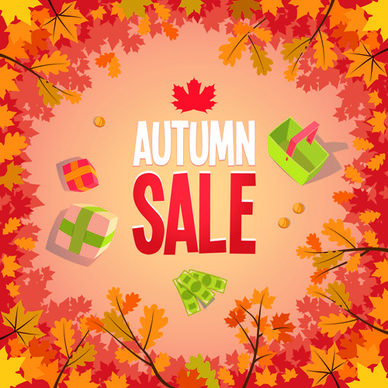 autumn promo poster sale vector