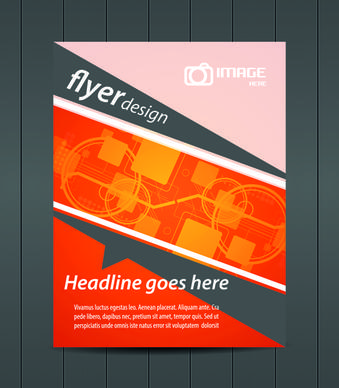 orange style flyer design vector