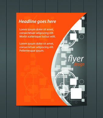 orange style flyer design vector