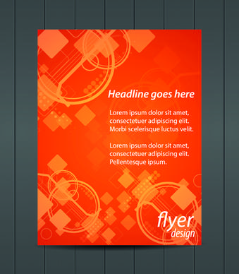 orange style flyer design vector