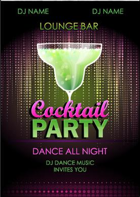 vector cocktail party poster design graphics set