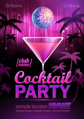 vector cocktail party poster design graphics set