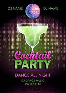 vector cocktail party poster design graphics set