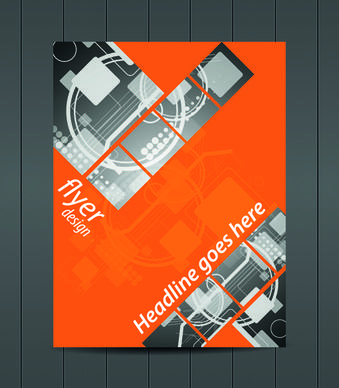 orange style flyer design vector