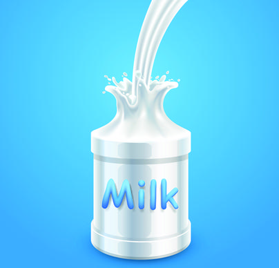 quality milk advertising poster splashes style vector