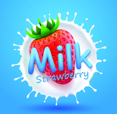 quality milk advertising poster splashes style vector