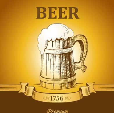 retro beer creative poster vector