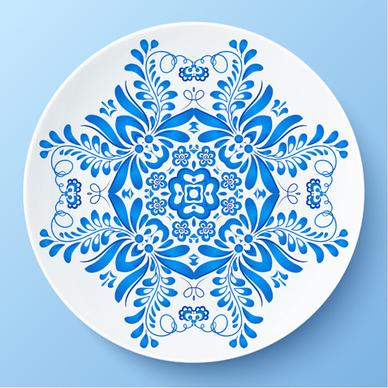 blue and white porcelain creative design vector