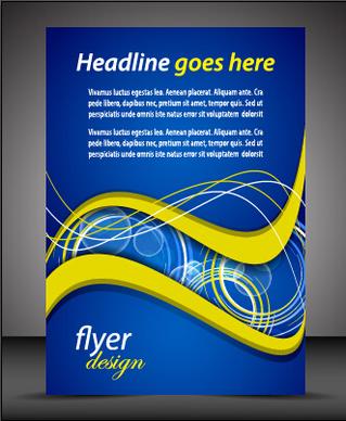 modern style blue flyer cover vector