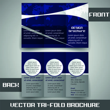 modern tri fold business brochure cover vector