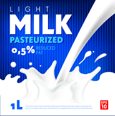 blue style milk poster creative vector