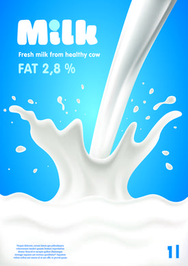 blue style milk poster creative vector