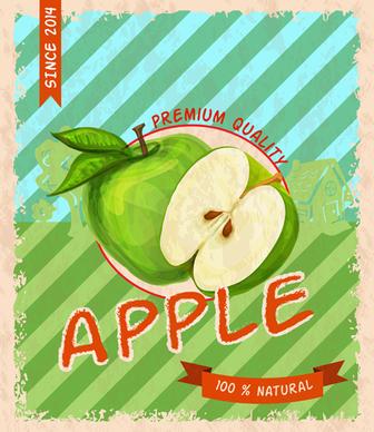 retro fruit poster grunge style vector