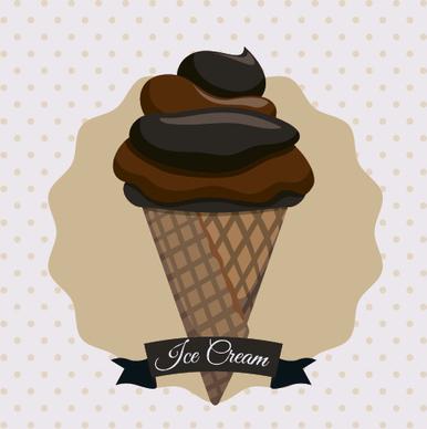 chocolate ice cream vintage cards vectors set