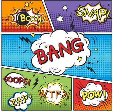 speech bubbles cartoon explosion styles vector set