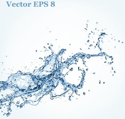 splash blue water vector background