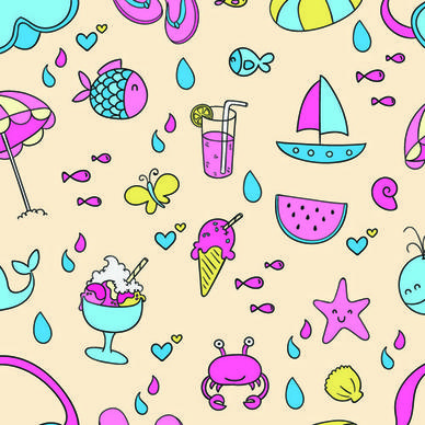 cute summer pattern seamless vector