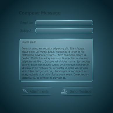 glass web interface design vector