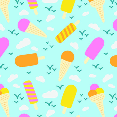 simple ice creams seamless pattern vector