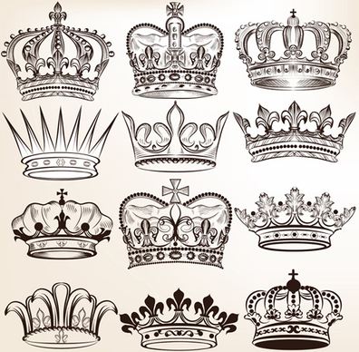 royal crown vintage design vectors