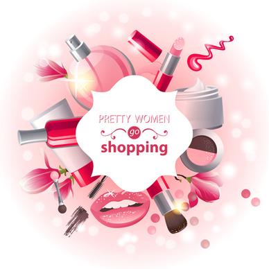 cosmetic with beauty background vector