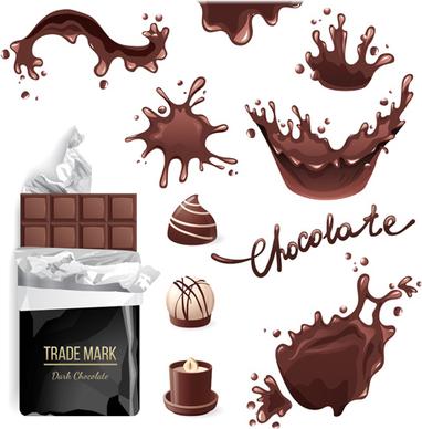 chocolate sweet and candies vector illustration