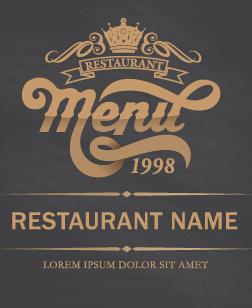 restaurant menu cover gray vector