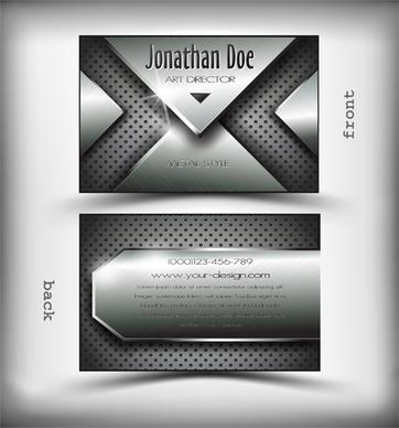 metallic style business cards vectors