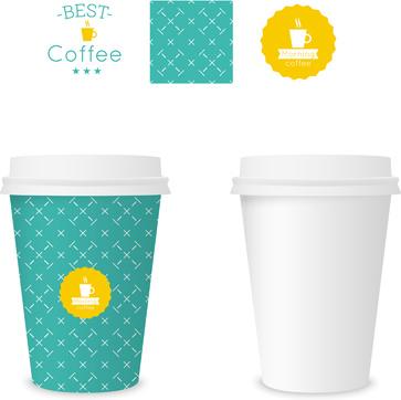 best coffee paper cup template vector