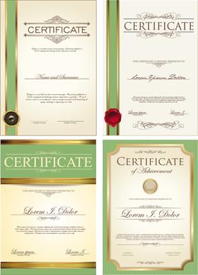 gold border certificate template vector