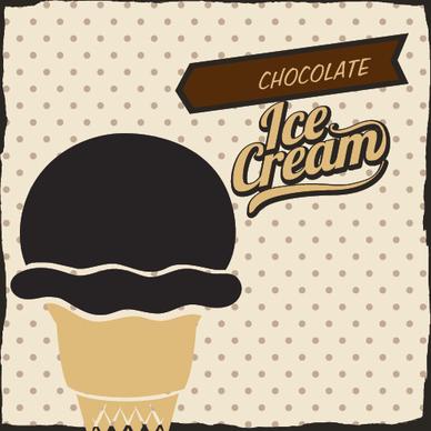 chocolate ice cream vintage cards vectors set